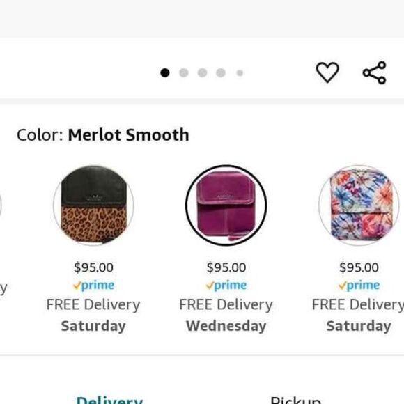 American Leather Crossbody Bag "Merlot" Fushia Color - Picture 10 of 10